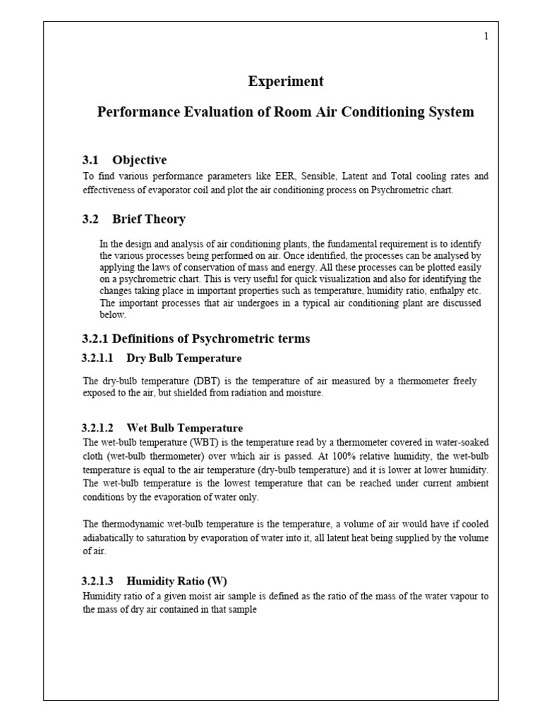 exp 5 Room AC+JRM | PDF | Humidity | Branches Of Thermodynamics