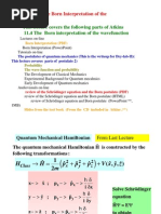 Chem 373 - Lecture 2: The Born Interpretation of The Wavefunction