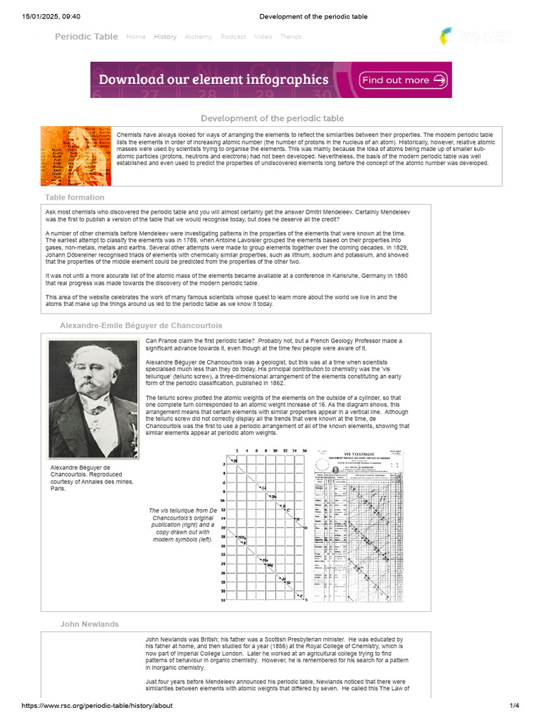 History of the Periodic Table | PDF | Chemical Elements | Periodic Table