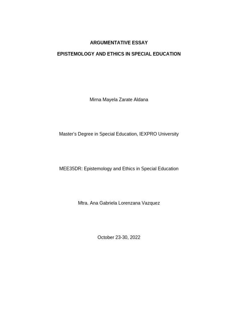 Epistemology and Ethics in Special Education | PDF | Concept | Epistemology