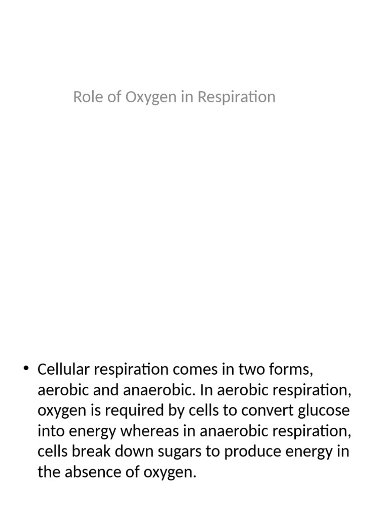 Oxygen's Role in Cellular Respiration | PDF | Cellular Respiration ...