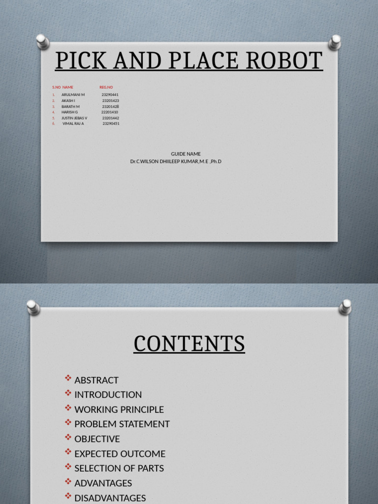 Pick and Place Robot Overview | PDF | Robotics | Automation