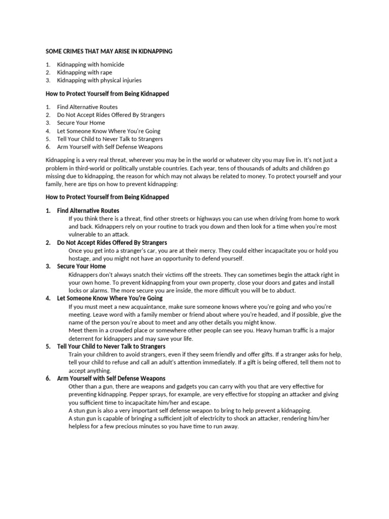 Kidnapping Pdf Kidnapping Criminal Justice