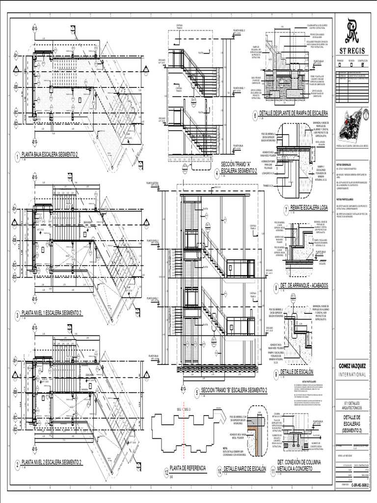 Detalles De Escalera Segmento 2 PDF Escalera Edificios Y 