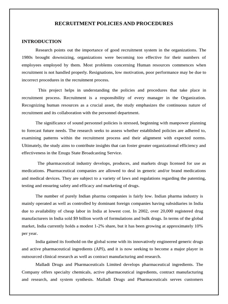 Recruitment Policies and Procedures | PDF | Recruitment | Employment