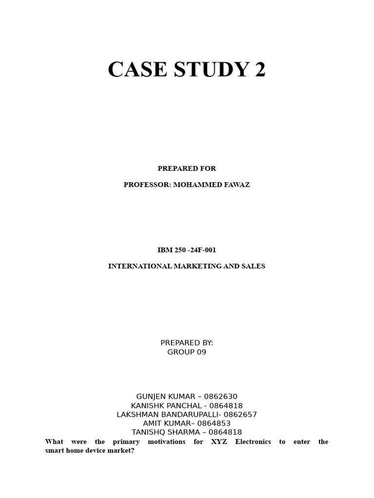 CASE+STUDY+2 | PDF | Pricing | Home Automation