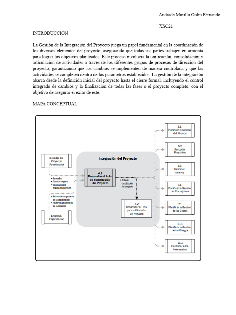 Gestión de la Integración del Proyecto | PDF