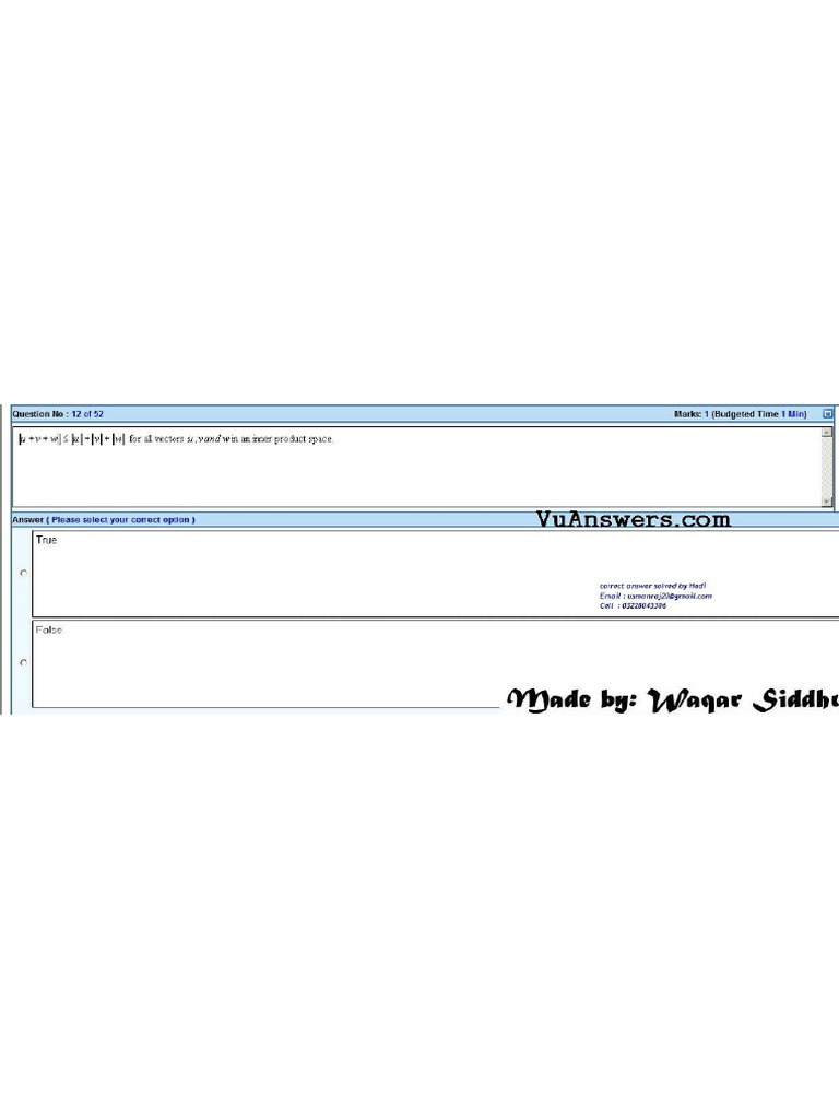 MTH501 Past Paper File 5 | PDF