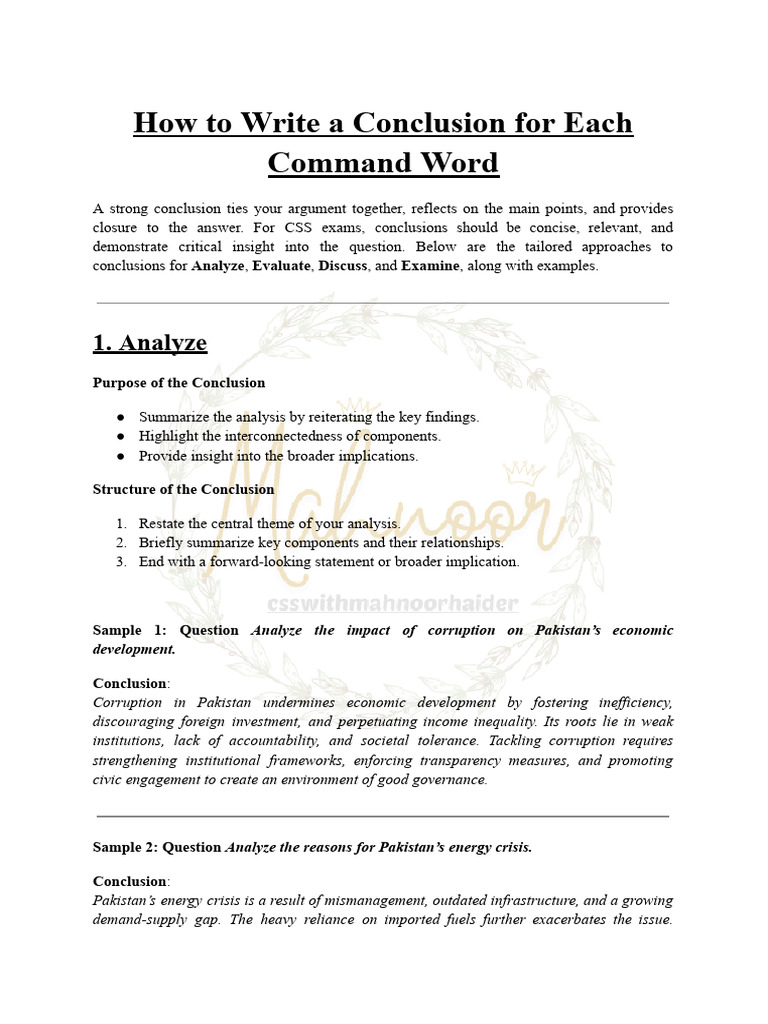 Writing Effective Conclusions for CSS | PDF | Sustainability | Economics