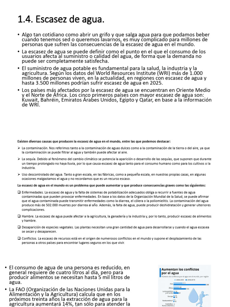 Escasez de agua: causas y consecuencias | PDF | Agua | Escasez de agua