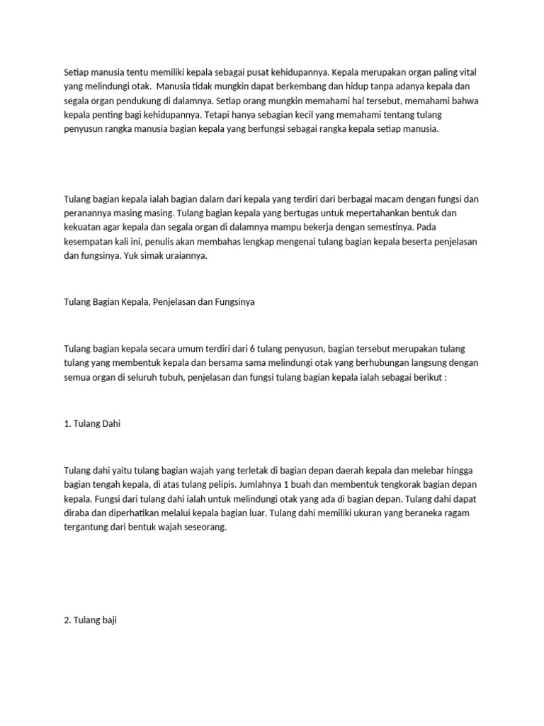 Ilmu Urai Mengenai Bagian Kepala | PDF