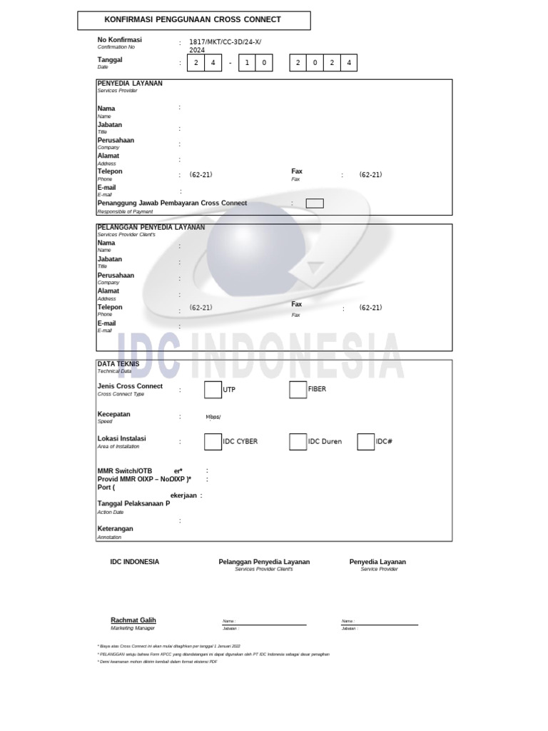 1817MKT - Form Cross Connect 2024 - Oixp-Erkafiber | PDF