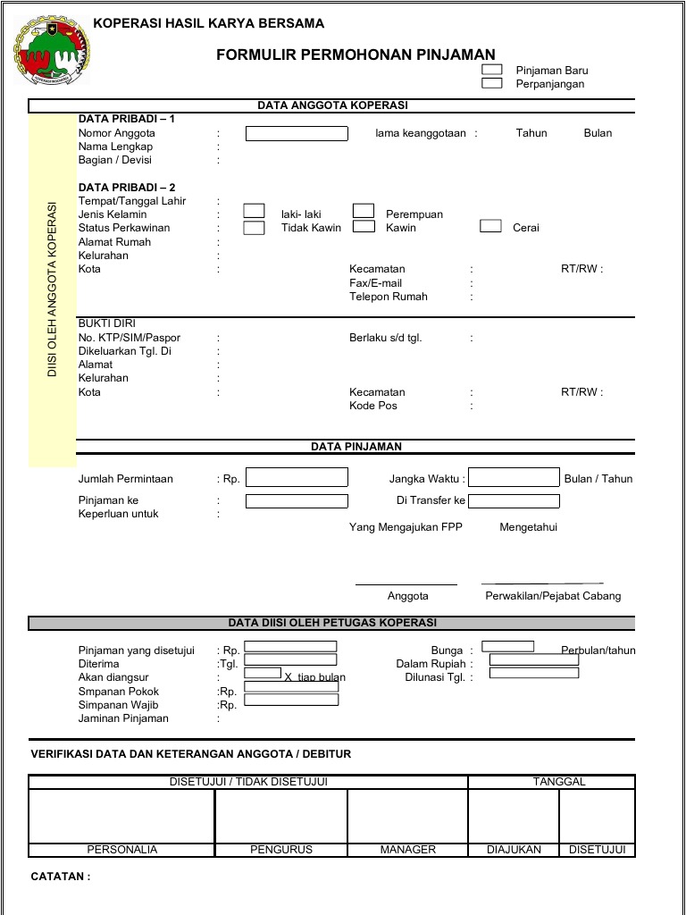 Form Pinjaman