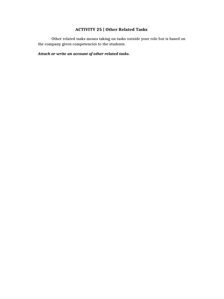 ACTIVITY 25 Other Related Task | PDF