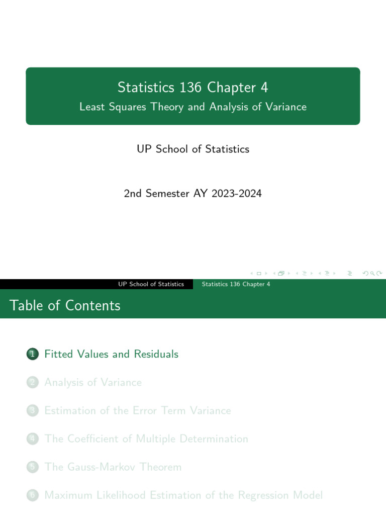 Stat 136 Chapter 4 Least Squares Theory and Analysis of Variance | PDF ...