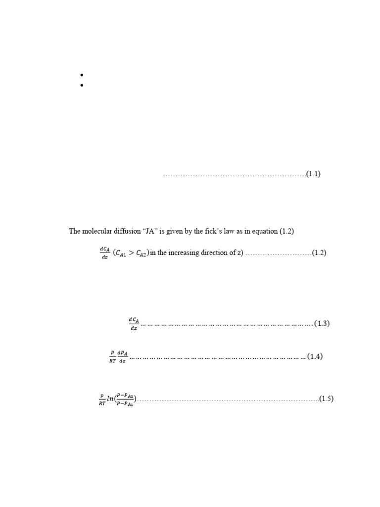 Acetone Diffusion Coefficient in Air | PDF | Diffusion | Applied And ...