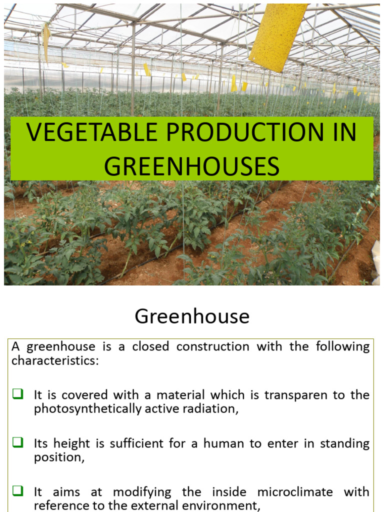Greenhouse Vegetable Production Guide | PDF | Greenhouse | Heat Transfer
