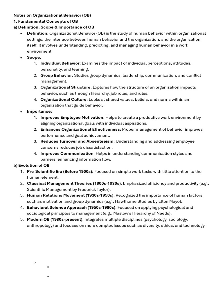 Understanding Organizational Behavior Models | PDF | Motivation ...