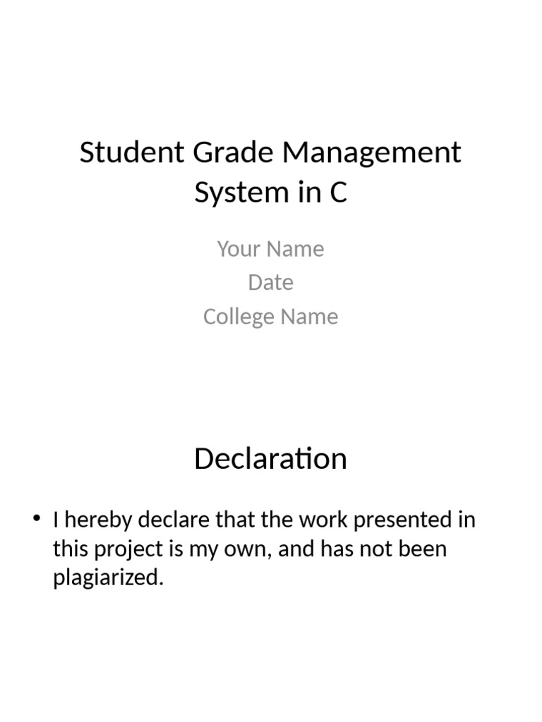 Student Grade Management System Presentation | PDF | Computer ...