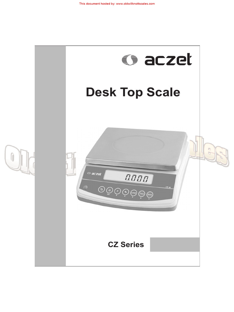 CZ Series Desktop Scale Specifications | PDF | Weighing Scale