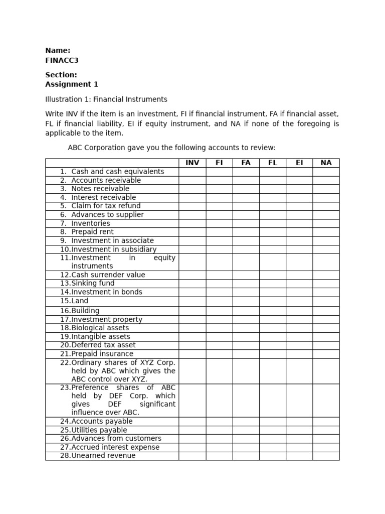 (FINACC3) Assignment 1 Format | PDF
