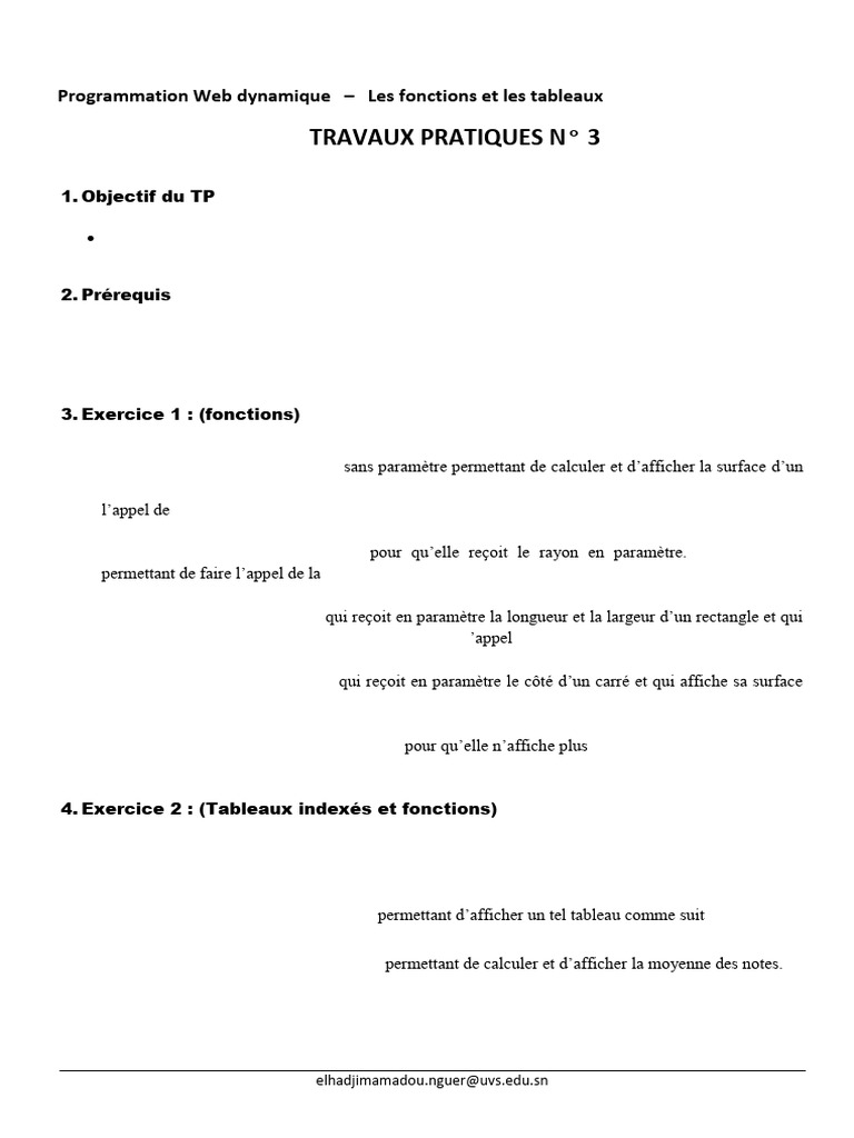 Fonctions et Tableaux en PHP | PDF | PHP | Programmation web