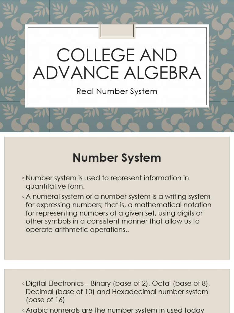 Understanding the Real Number System | PDF | Numbers | Set (Mathematics)