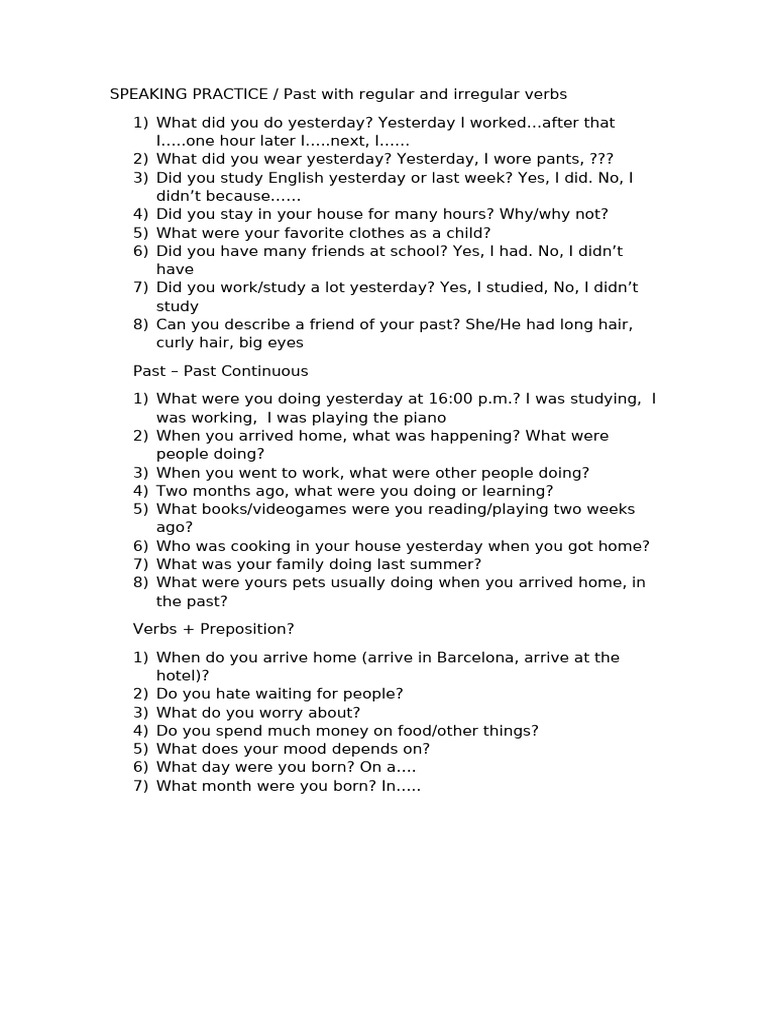 Speaking Practice B1 Pdf