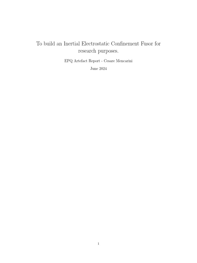Extended_Project_Qualification_Report | PDF | Nuclear Fusion | Atomic ...