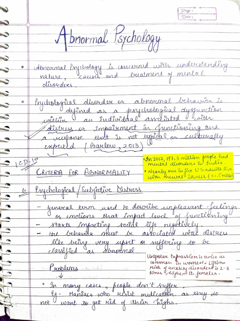 Understanding Abnormal Psychology Concepts | PDF