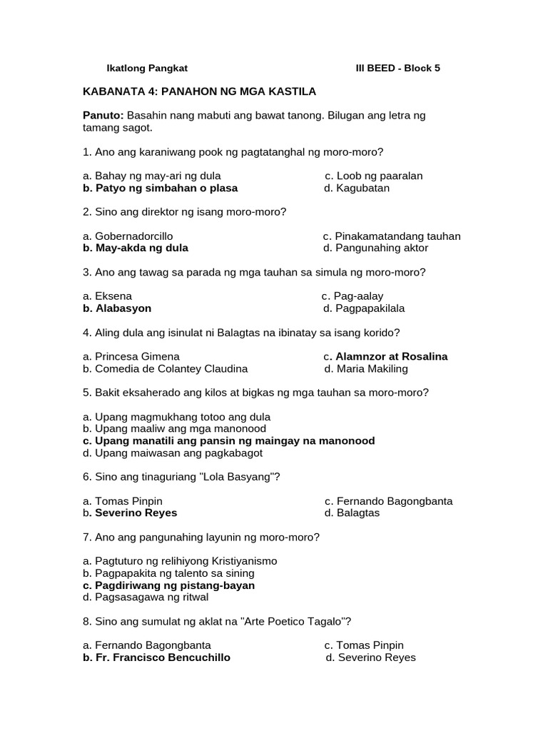 Quiz - Filipino | PDF