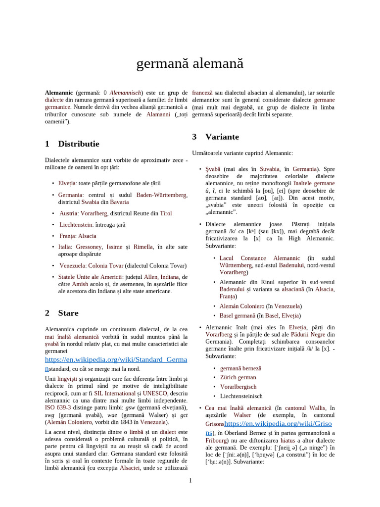 Alemannic German | PDF