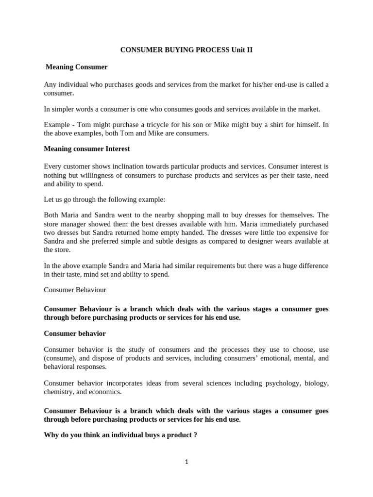 Understanding the Consumer Buying Process | PDF | Goods | Final Good