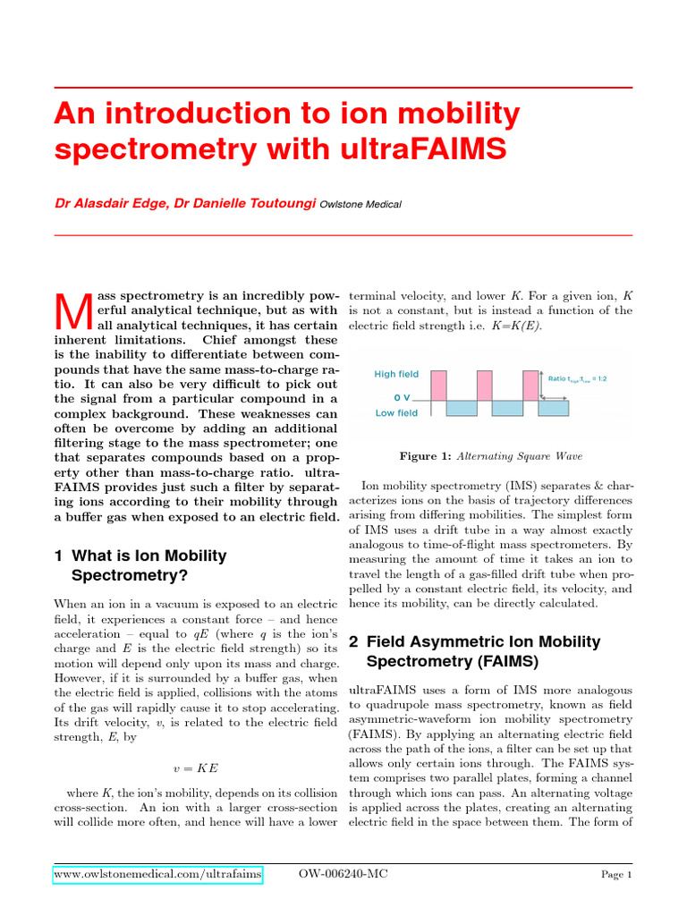 Introduction to Ion Mobility Spectrometry | PDF | Mass Spectrometry ...