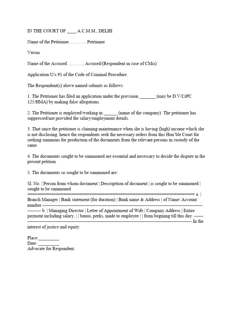 Application Under Section 91 CrPC | PDF