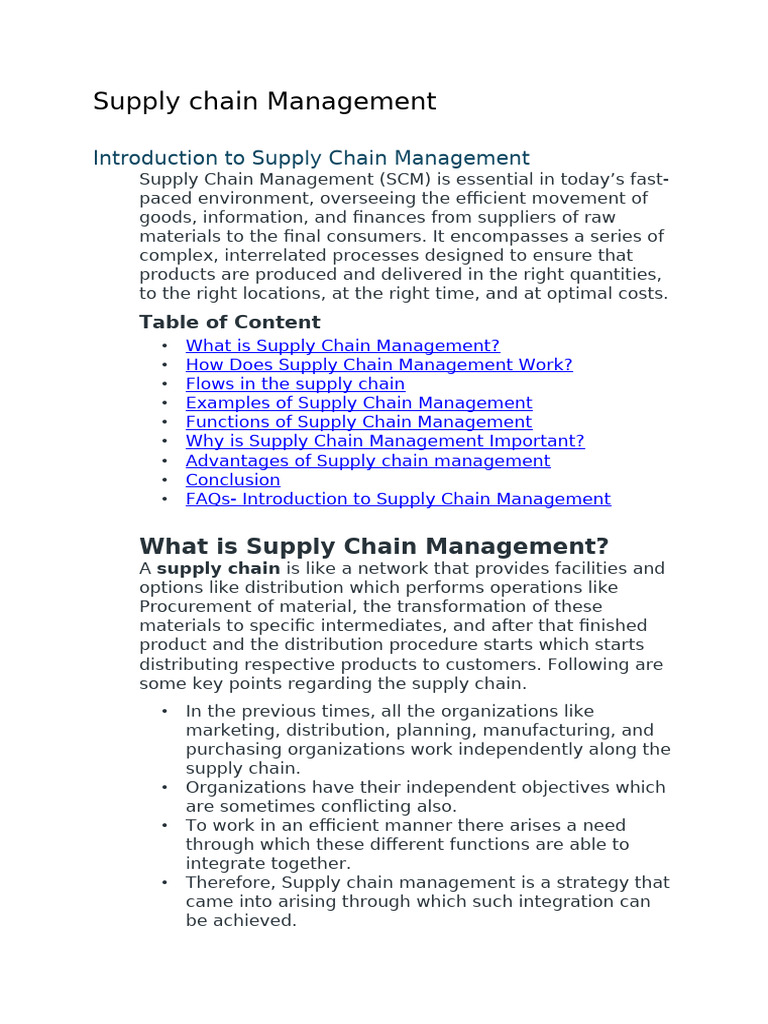 Understanding Supply Chain Management | PDF | Supply Chain Management ...