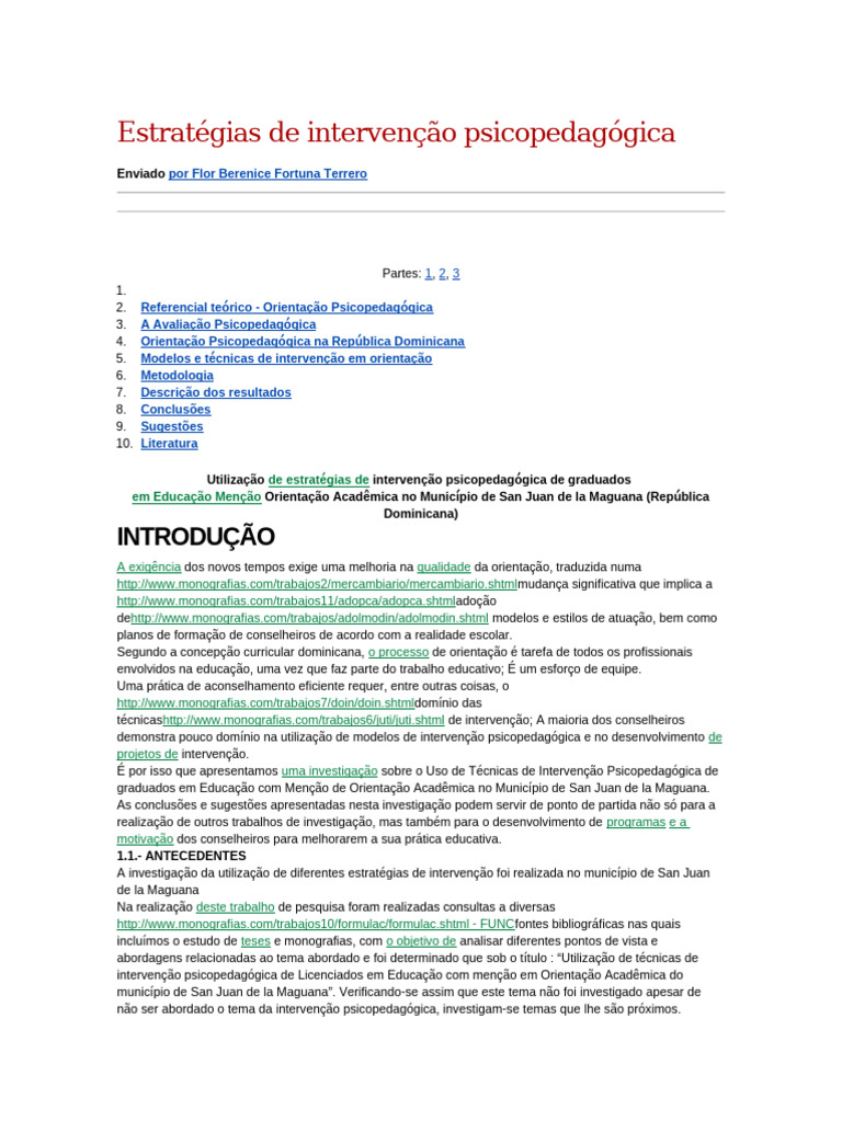 Estratégias de Intervenção Psicopedagógicas | PDF | Aprendizado | Pedagogia