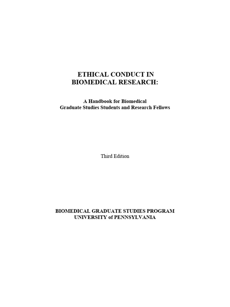 Ethical Conduct in Biomedical research | PDF | Informed Consent ...