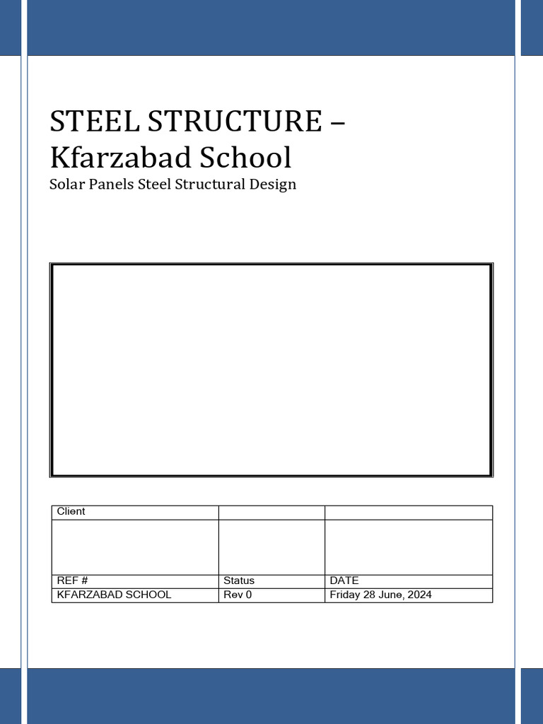 Kfarzabad School Solar Panel Structure Design | PDF | Strength Of ...