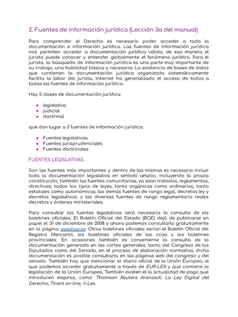 Fuentes de Información Jurídica | PDF | Caso de ley | Fuentes del derecho