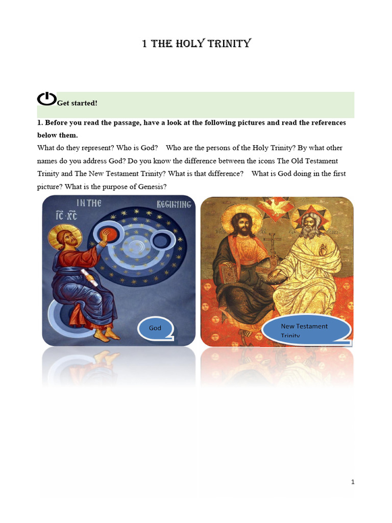 Understanding the Holy Trinity in Genesis | PDF | God The Father ...