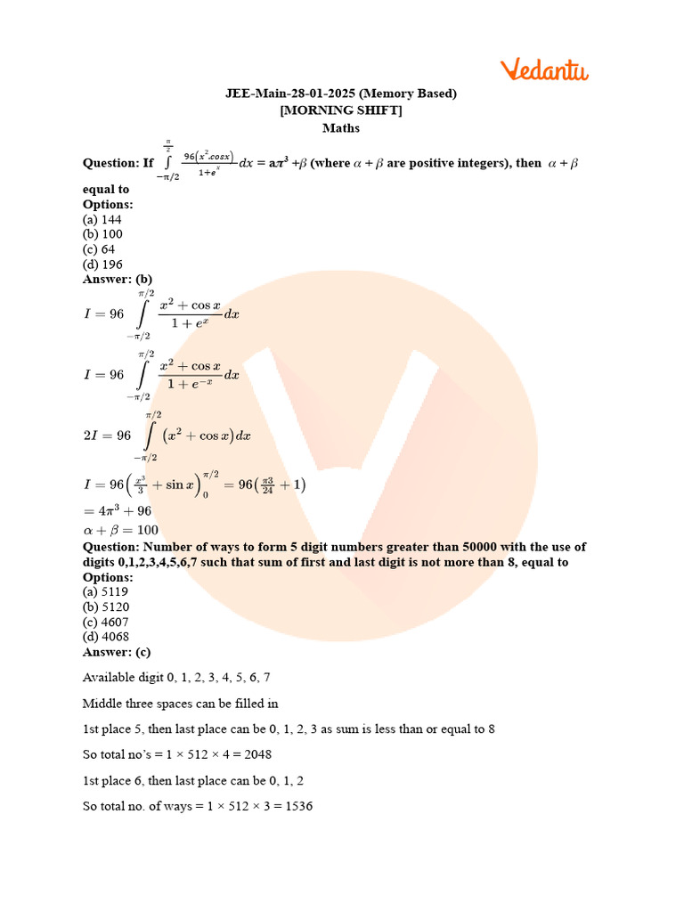 JEE Main 2025: Maths Morning Shift | PDF | Euclidean Geometry | Mathematics