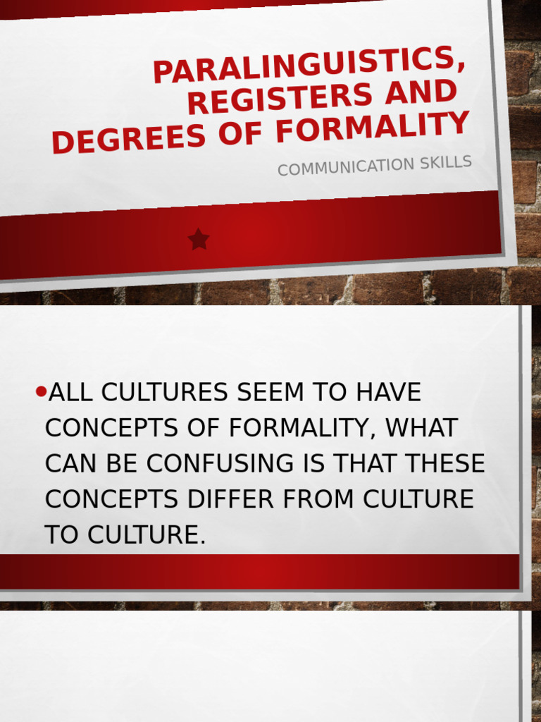 Understanding Paralinguistics and Formality | PDF