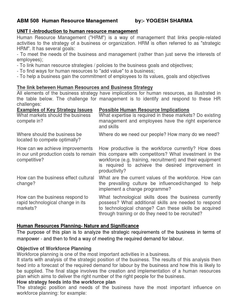 Strategic Human Resource Management | PDF | Employment | Human Resource ...
