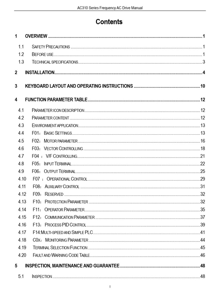 AC310 Frequency Drive User Manual | PDF | Mains Electricity | Power ...