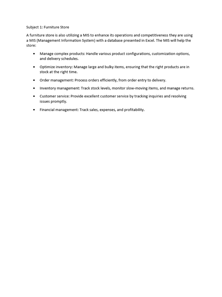 Mis 1 | PDF