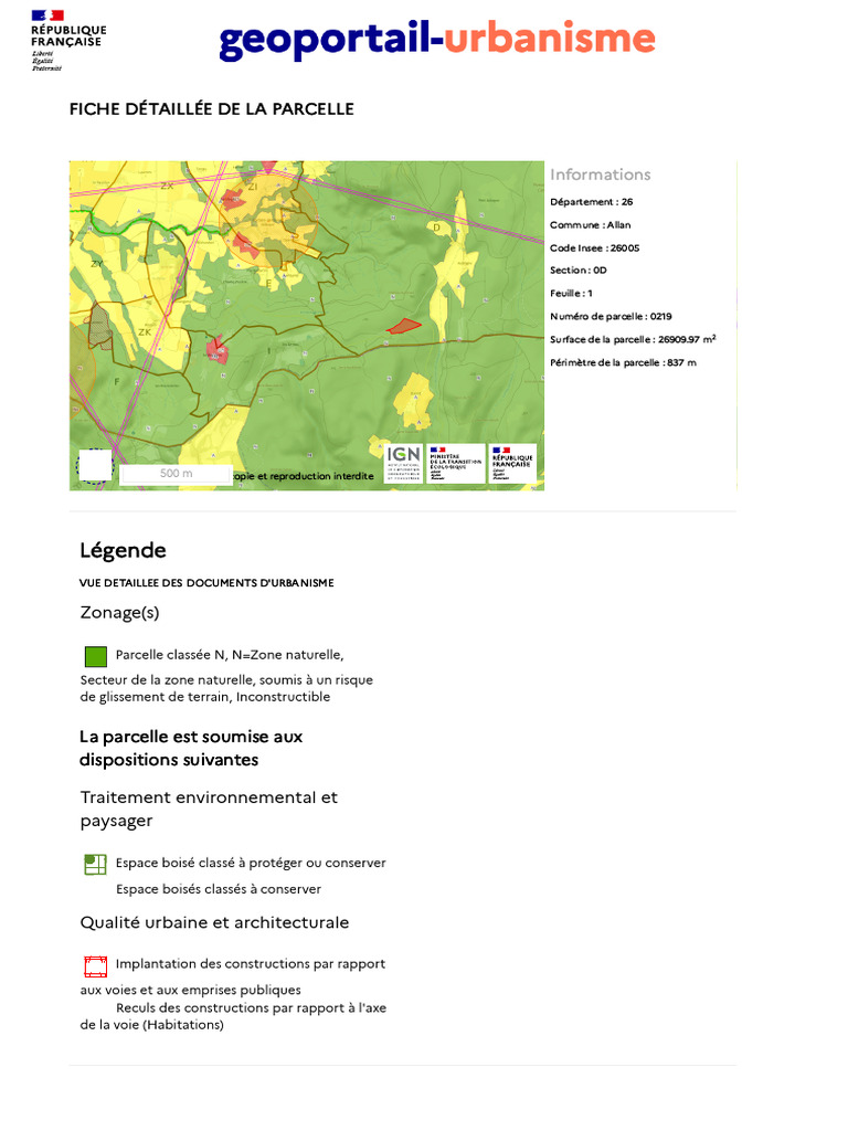 Détails sur la parcelle urbanisme 0219 | PDF
