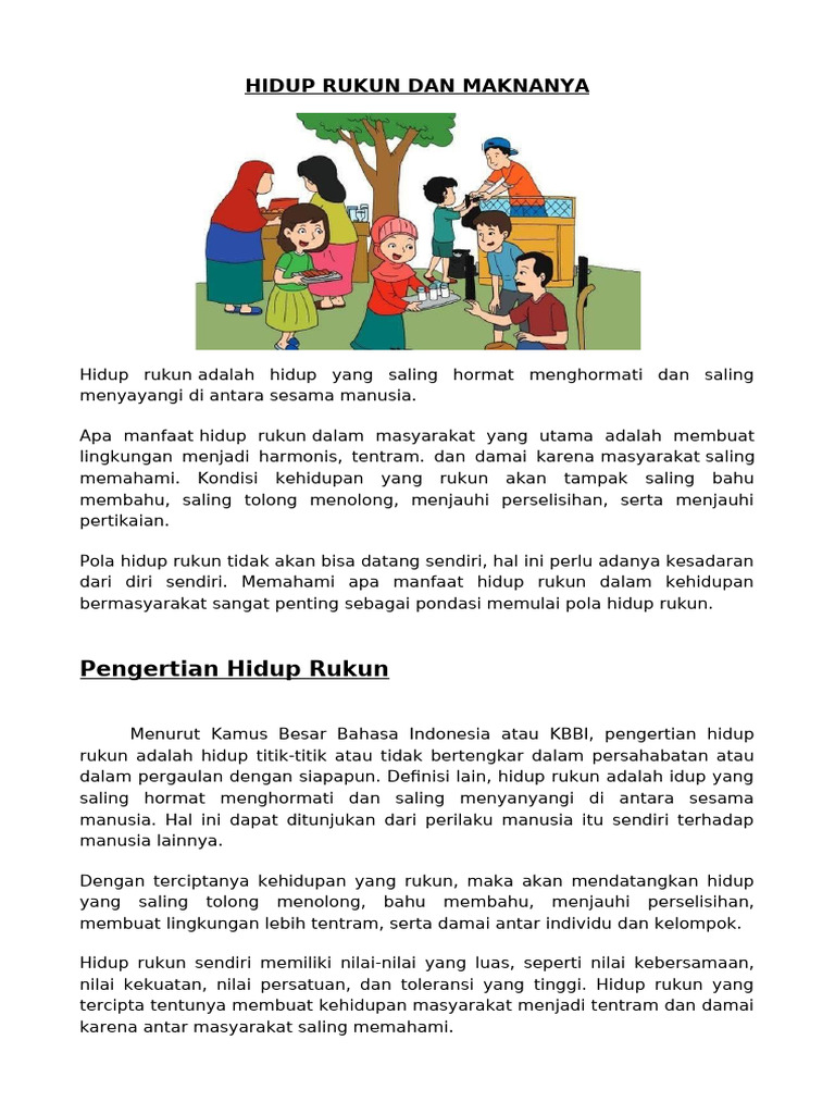 Hidup Rukun Dan Maknanya | PDF