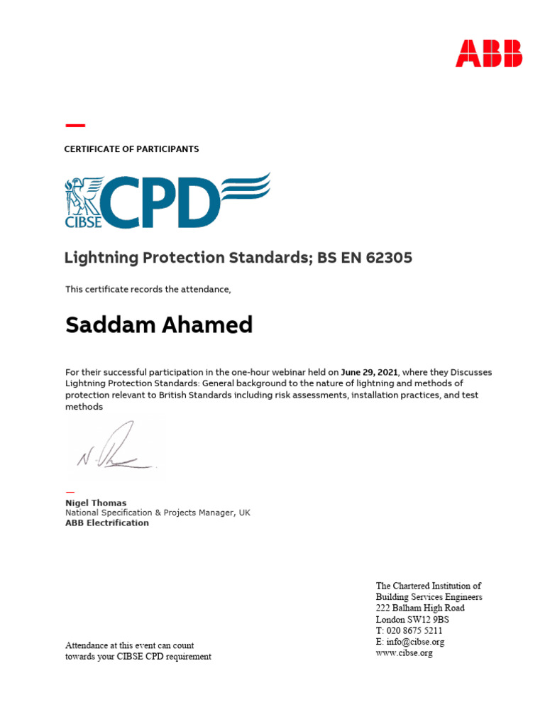 Saddam Ahamed: Lightning Protection Standards BS EN 62305 | PDF