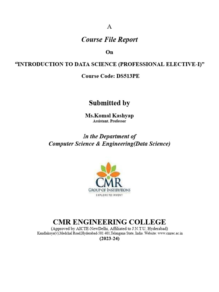 Data Science Course File Overview | PDF | Analysis Of Variance | Errors ...